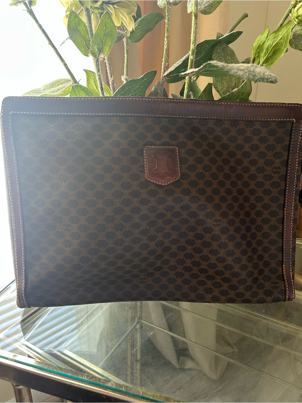 Celine Brown Monogram Canvas & Leather bag